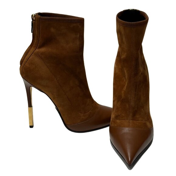 Balmain brown heeled boots size 10/40 - Picture 5 of 5